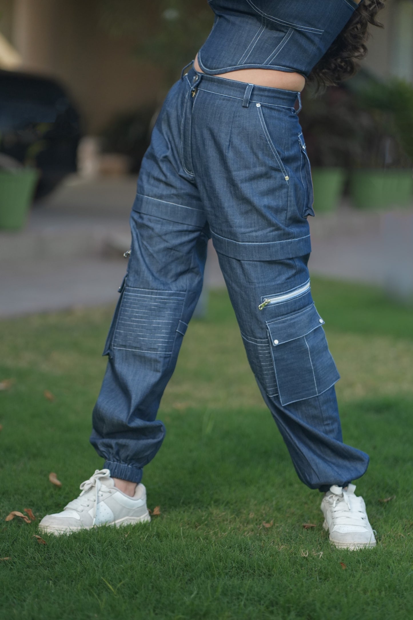 Denim Utility Joggers