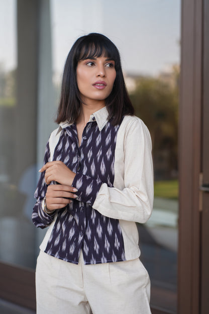 Ikat Half & Half Shirt