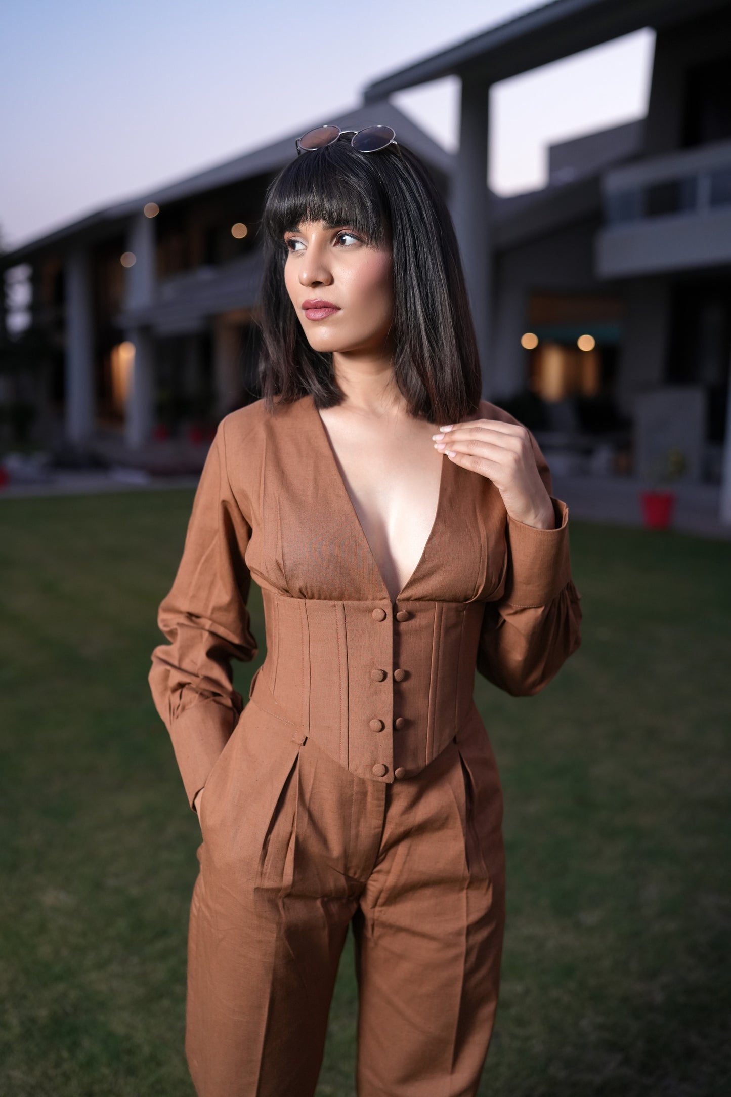 Brown Flirty Corset Top